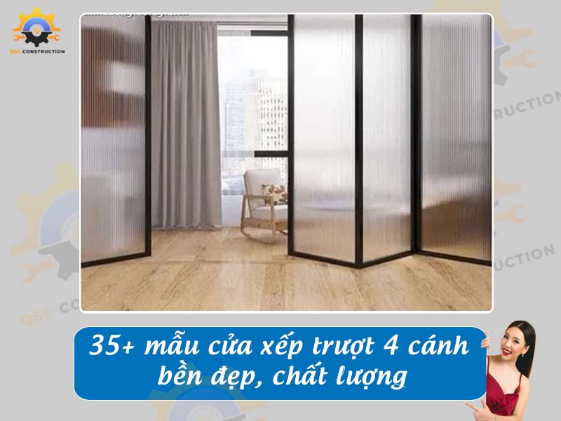 Báo giá 35+ mẫu cửa xếp trượt 4 cánh chất lượng tại Hà Nội