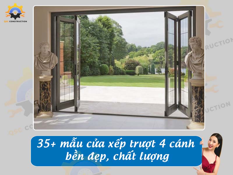 Báo giá 35+ mẫu cửa xếp trượt 4 cánh chất lượng tại Hà Nội