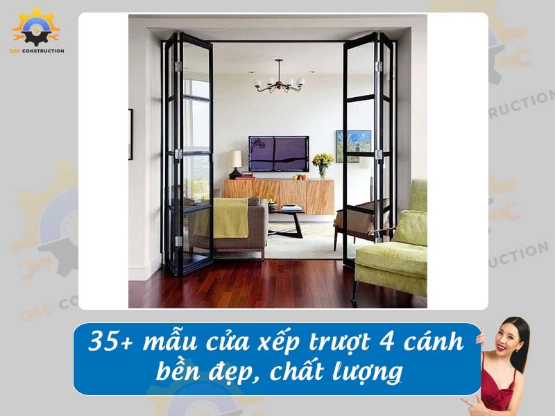 Báo giá 35+ mẫu cửa xếp trượt 4 cánh chất lượng tại Hà Nội