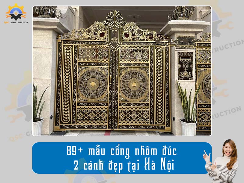 Báo giá 89+ mẫu cổng nhôm đúc 2 cánh đẹp tại Hà Nội