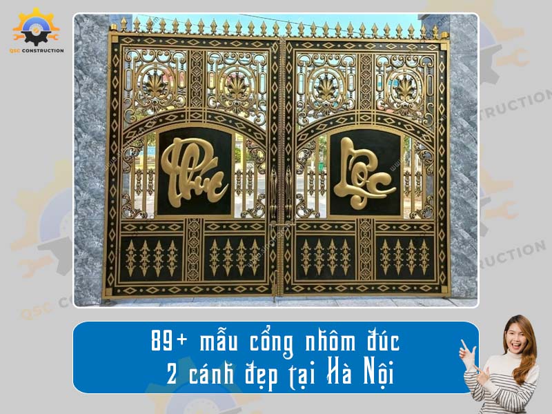 Báo giá 89+ mẫu cổng nhôm đúc 2 cánh đẹp tại Hà Nội