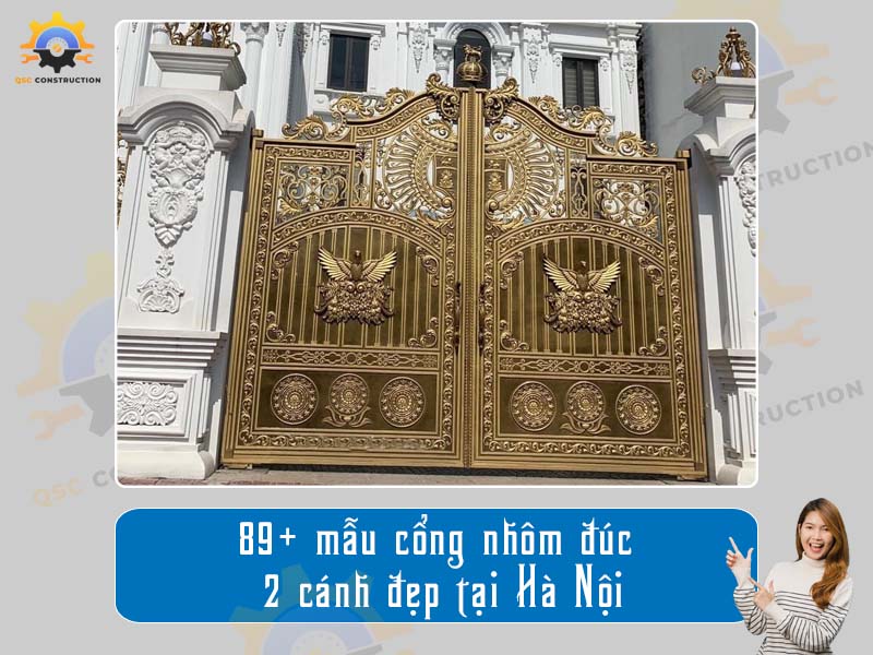 Báo giá 89+ mẫu cổng nhôm đúc 2 cánh đẹp tại Hà Nội
