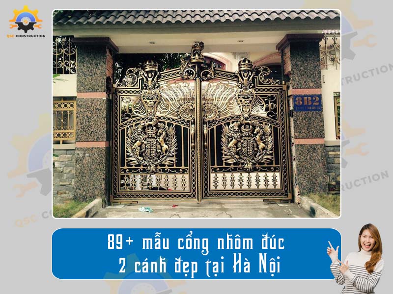 Báo giá 89+ mẫu cổng nhôm đúc 2 cánh đẹp tại Hà Nội