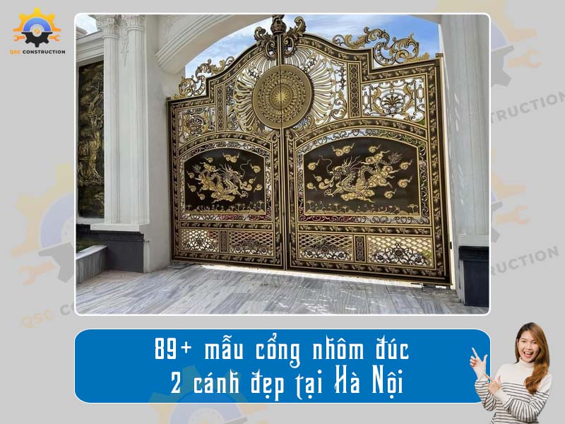 Báo giá 89+ mẫu cổng nhôm đúc 2 cánh đẹp tại Hà Nội