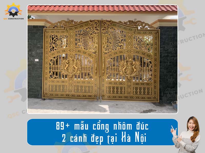 Báo giá 89+ mẫu cổng nhôm đúc 2 cánh đẹp tại Hà Nội