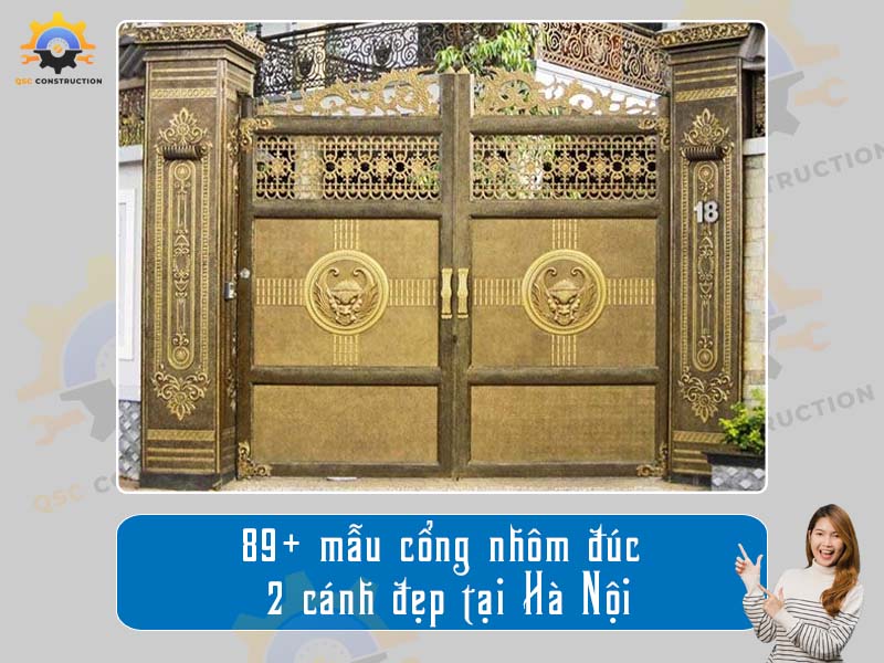 Báo giá 89+ mẫu cổng nhôm đúc 2 cánh đẹp tại Hà Nội