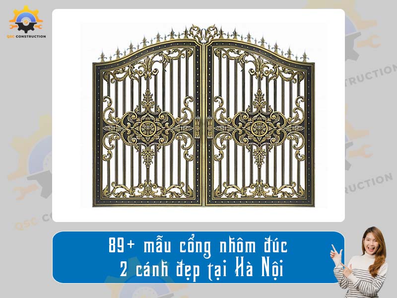 Báo giá 89+ mẫu cổng nhôm đúc 2 cánh đẹp tại Hà Nội