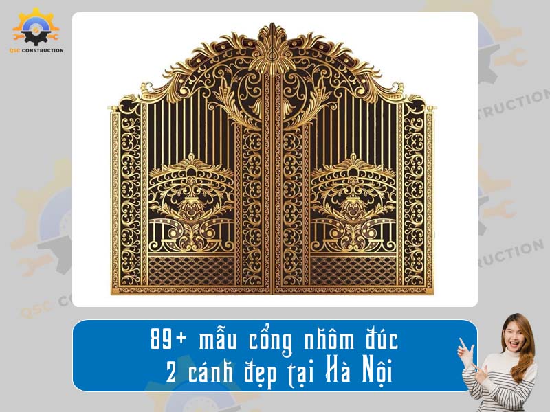 Báo giá 89+ mẫu cổng nhôm đúc 2 cánh đẹp tại Hà Nội