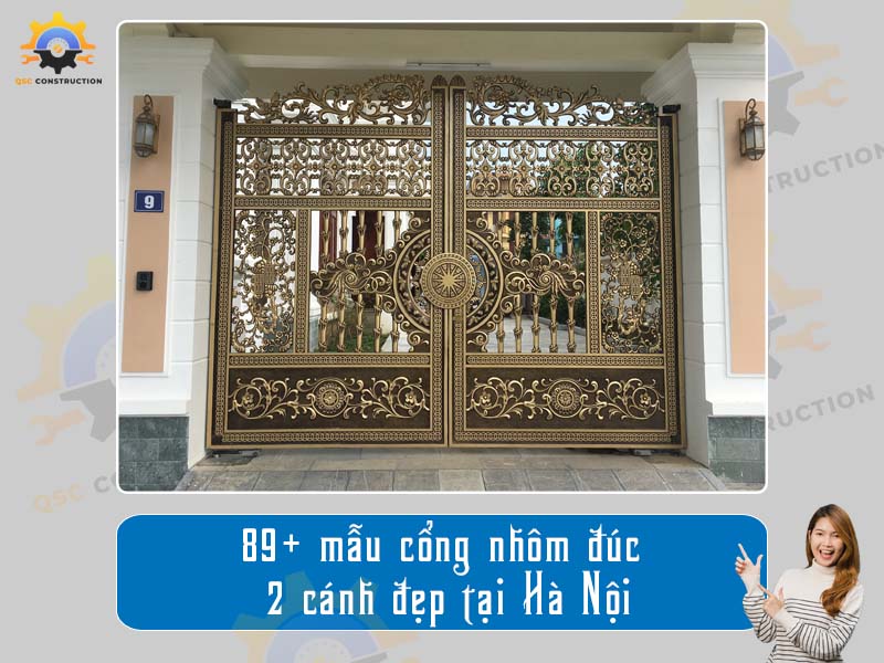 Báo giá 89+ mẫu cổng nhôm đúc 2 cánh đẹp tại Hà Nội