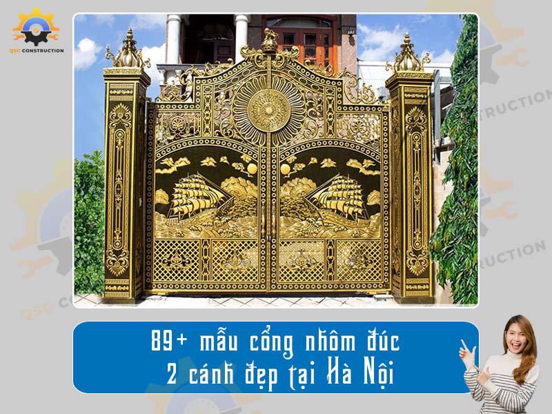 Báo giá 89+ mẫu cổng nhôm đúc 2 cánh đẹp tại Hà Nội