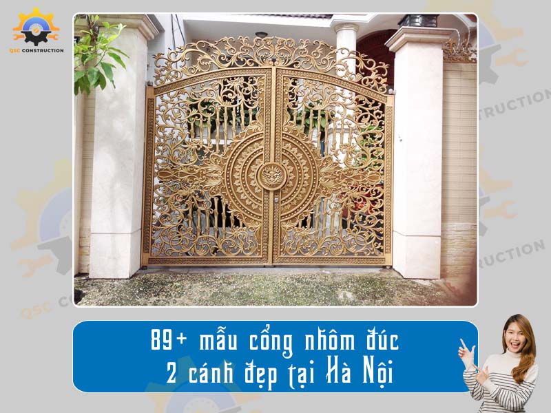 Báo giá 89+ mẫu cổng nhôm đúc 2 cánh đẹp tại Hà Nội
