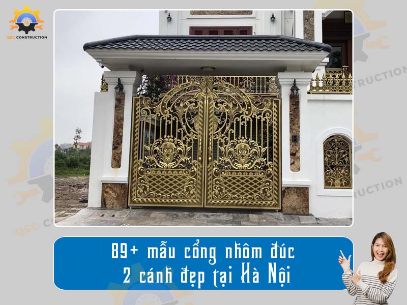 Báo giá 89+ mẫu cổng nhôm đúc 2 cánh đẹp tại Hà Nội