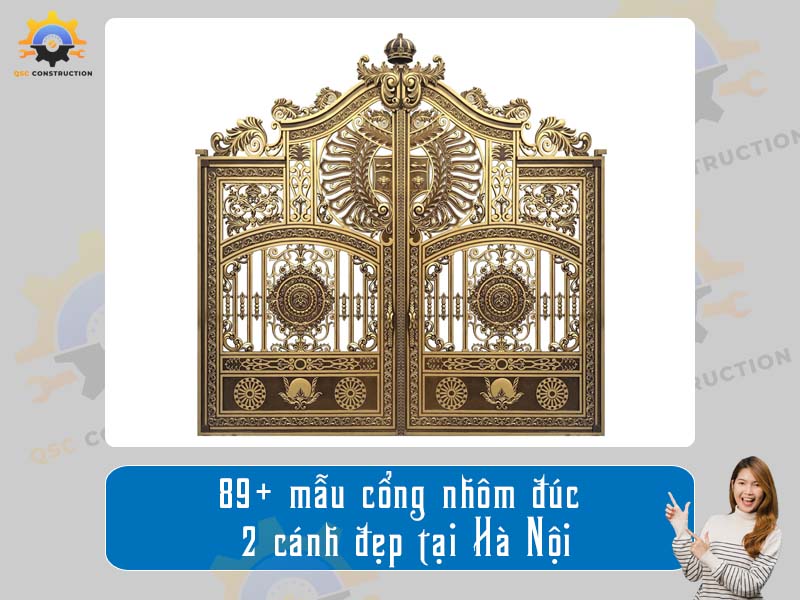 Báo giá 89+ mẫu cổng nhôm đúc 2 cánh đẹp tại Hà Nội