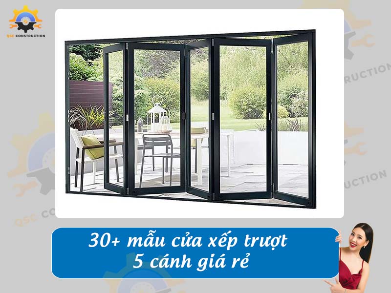 Báo giá 30+ mẫu cửa xếp trượt 5 cánh giá rẻ tại Hà Nội