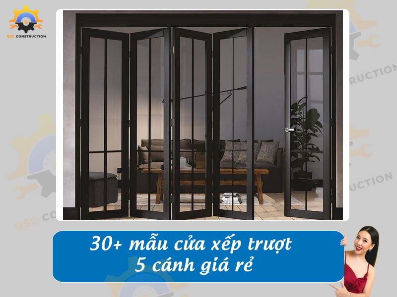 Báo giá 30+ mẫu cửa xếp trượt 5 cánh giá rẻ tại Hà Nội
