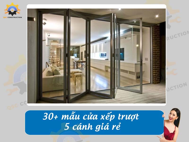 Báo giá 30+ mẫu cửa xếp trượt 5 cánh giá rẻ tại Hà Nội