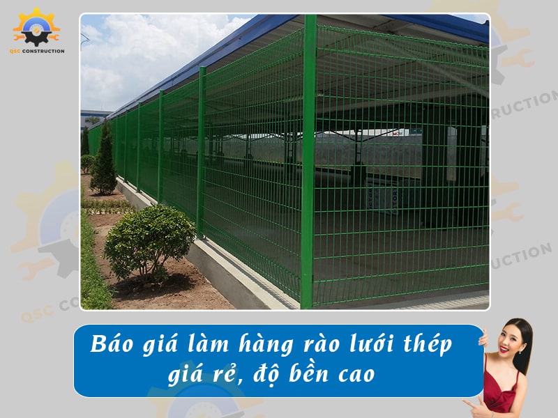 Báo giá làm hàng rào lưới thép giá rẻ, độ bền cao