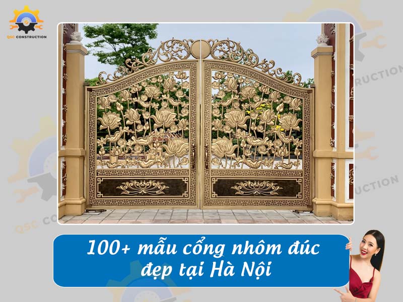 Báo giá 100 mẫu cổng nhôm đúc đẹp, hiện đại tại Hà Nội