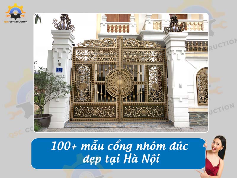 Báo giá 100 mẫu cổng nhôm đúc đẹp, hiện đại tại Hà Nội