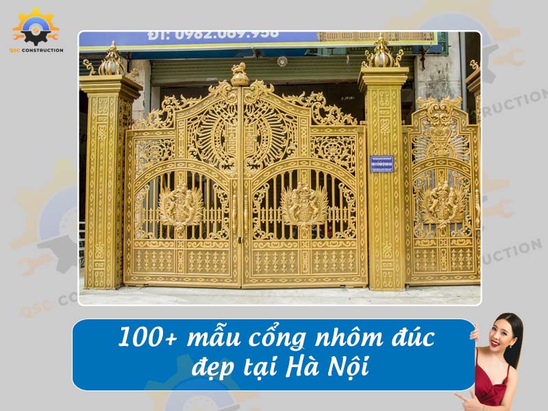 Báo giá 100 mẫu cổng nhôm đúc đẹp, hiện đại tại Hà Nội