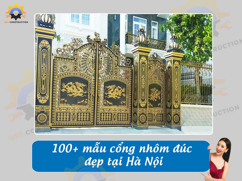 Báo giá 100 mẫu cổng nhôm đúc đẹp, hiện đại tại Hà Nội